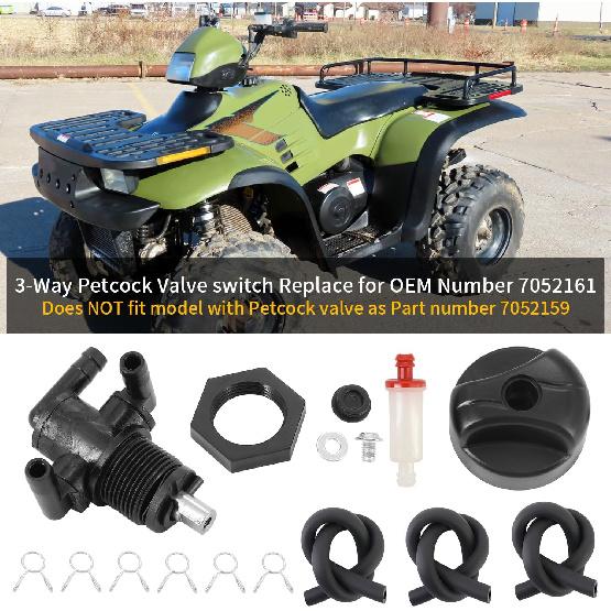 KIPA Gas Fuel Shut-Off Petcock Valve Switch 7052161 For Polaris Sportsman 335 325 330 400 500 600 700 3-Way Petcock Valve Switch