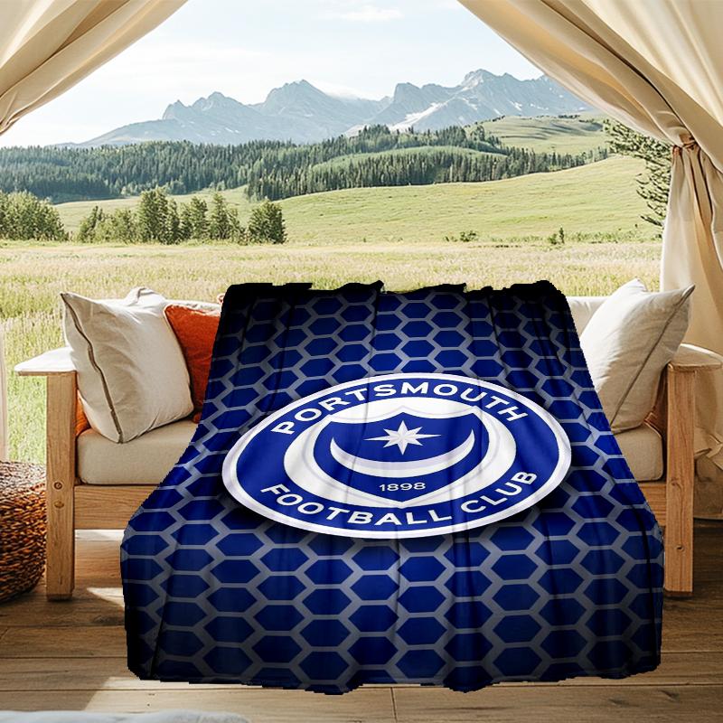1PC Ports Fc Crest Printed Soft Flannel Blanket Throw for Adult Bedroom Living Room Sofa Camping Travel Fan gifts Christmas Gifts