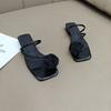 Small low heel set toe French cool slippers fairy shoes fashion wear 2025 new summer temperament toe sandals