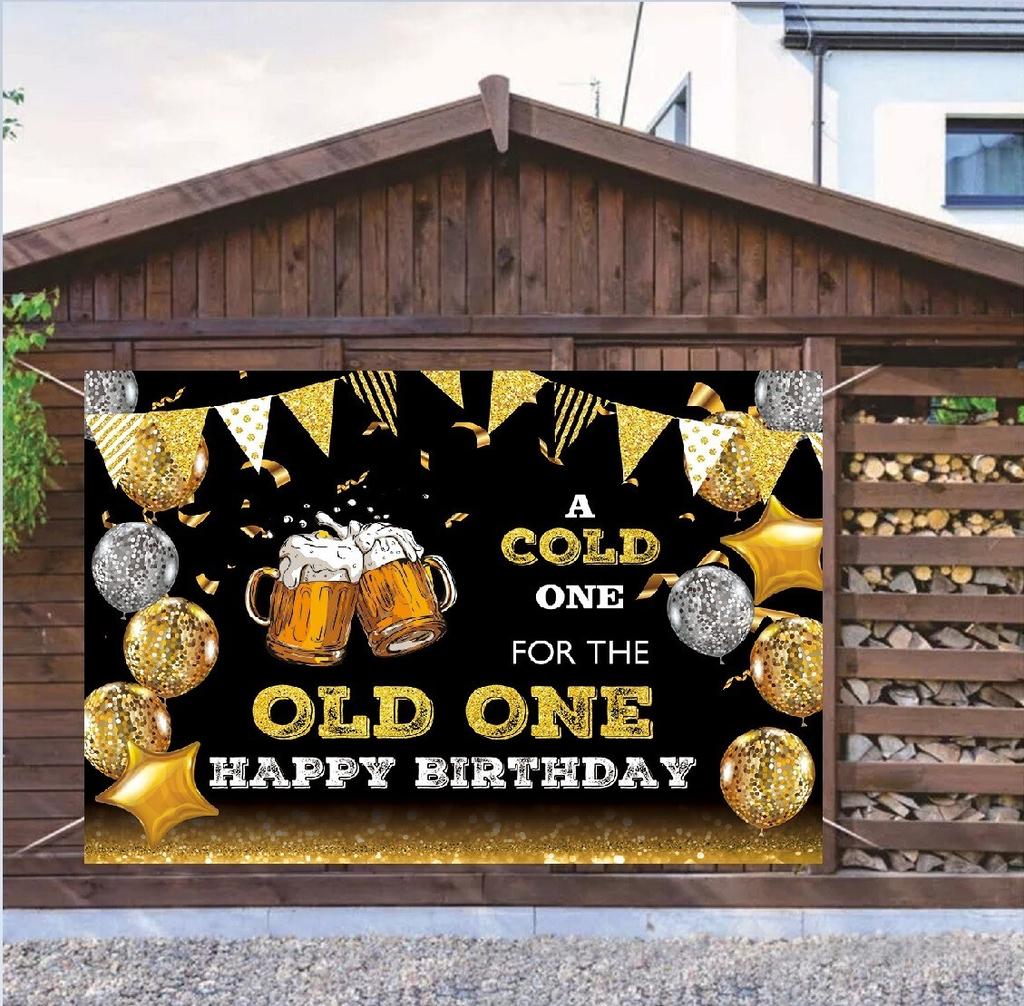 Birthday Party Backdrop Beer Drink Celebration Banner Photo Prop Background Deco
