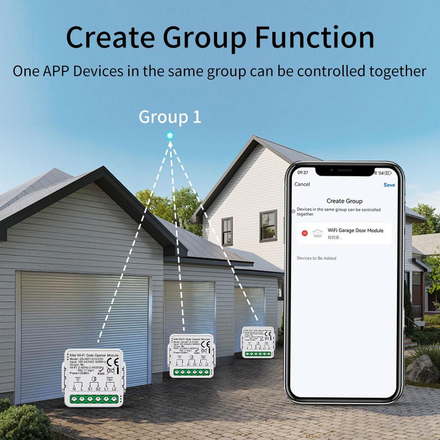 Tuya WiFi Zigbee Smart Garage Door Opener Controller 110V 240V Motorized Voice Control Gate Opener Module for Smart Life