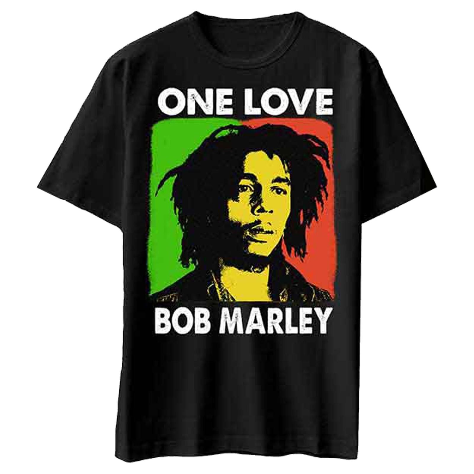 Bob Marley T Shirt One Love Portrait Logo new Official Mens Black L