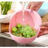 2-In-1 Plastic Sieve Fruit Bowl Plastic Clean Machine Vegetables Basin Basket Washing Filter Strainer Kitchen Tool