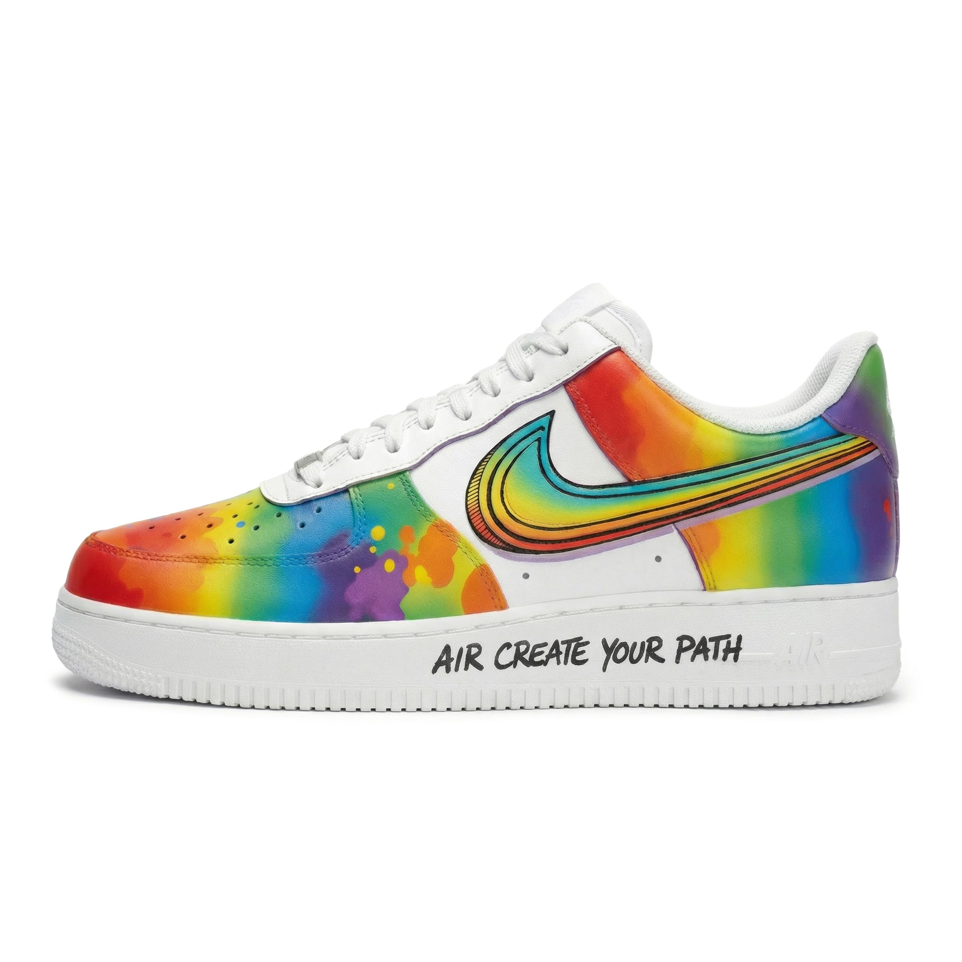 

Nike Air Force 1 Walking Planet, Rainbow Graffiti Slip Resistant Slip Resistant Low top Skateboard Shoes Women s DD8959-100(Team1492-) 38.5