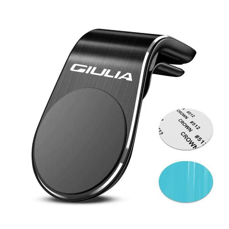 Car Stickers Magnetic Car Phone Holder Air Vent Clip Mount GPS Holder Car Stickers For Alfa Romeo Giulia Giulietta Tonale MITO STE6