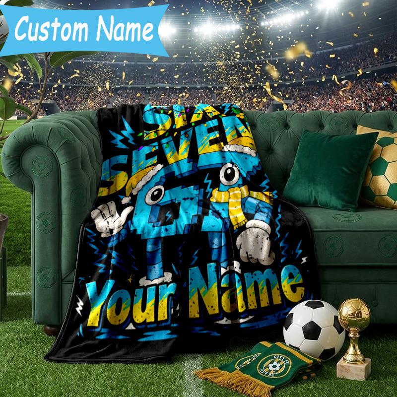 Custom Personalized Blanket Space Adventure Six Seven Soft Throw Blanket, Suitable for Family and Friends, Sofa Blanket,Home Decor Christmas gift