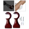 2 Pieces Curtain Rod Hooks Drapery Hanger Wall Mounted Fixing Bracket for Bedroom