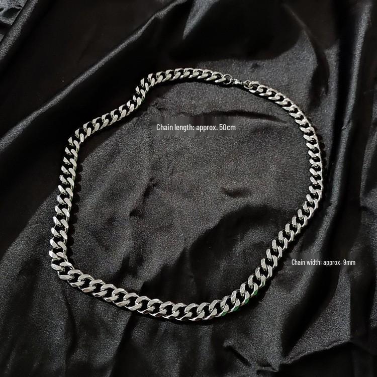 Europeisk og amerikansk hiphop chunky cubansk kjedehalskjede - Trendy street-stil for menn og kvinner, high-end bredt kragebens-tilbehør