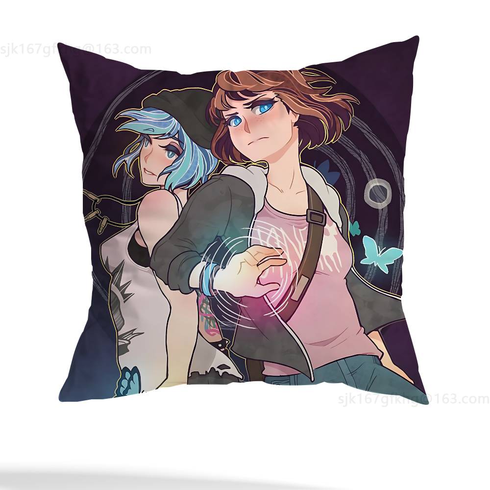L-Life Is Strange Game Pillow Case Square Double-Sided Printing Short Plush Sofa Cushion Cover Bedroom Bedside Pillow