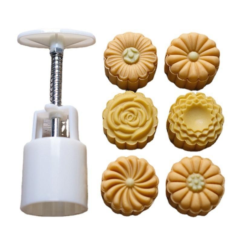 Midautumn Festival Chrysanthemum Cutter Moon Cake Mould Set for Cake Cookie