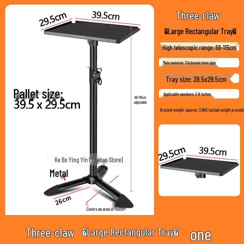 Studio Monitor Speaker Stand - Adjustable Tripod for 4"-8" Speakers