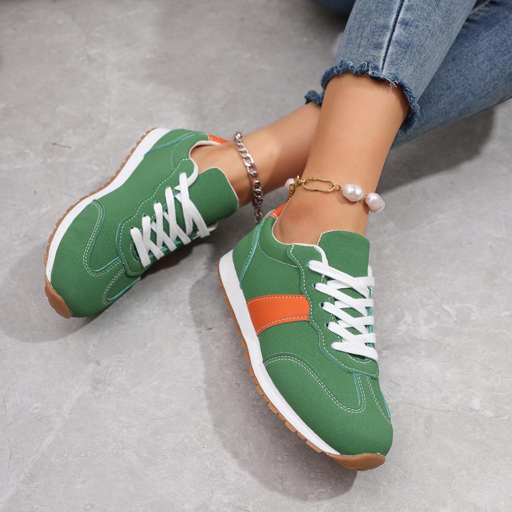 Fashion Women's Spring and Fall New PU Designer Non-slip Flat Shoes 2024 Outdoor Lace-up Lightweight Walking Shopping Women's Sneakers