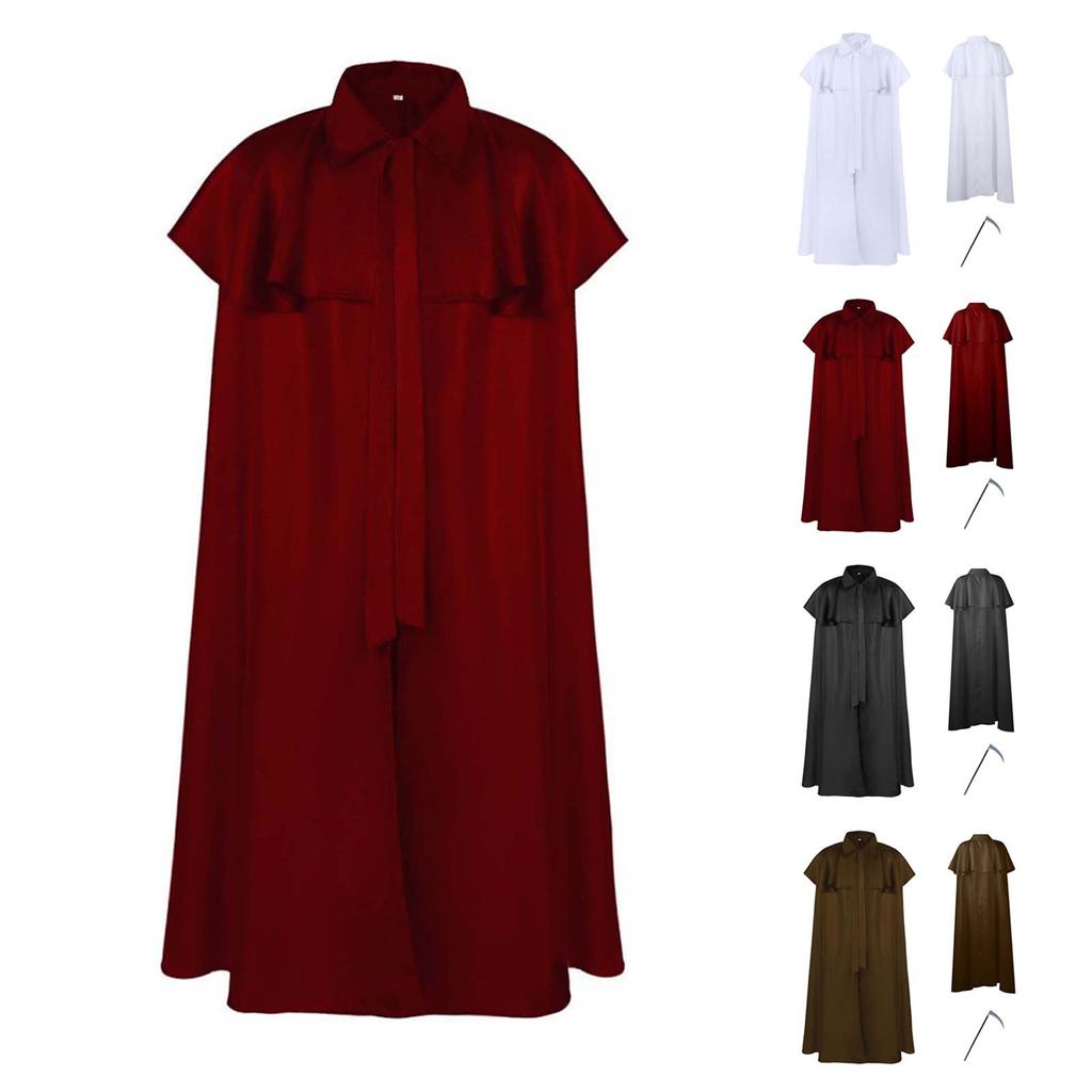 Halloween Costumes For Men And Women Grim Cape Cloak Cape Jacket Long Coat
