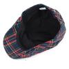 Women's British Style Color-Block Plaid Painter Hat - Versatile Cotton Cap for Spring & Autumn