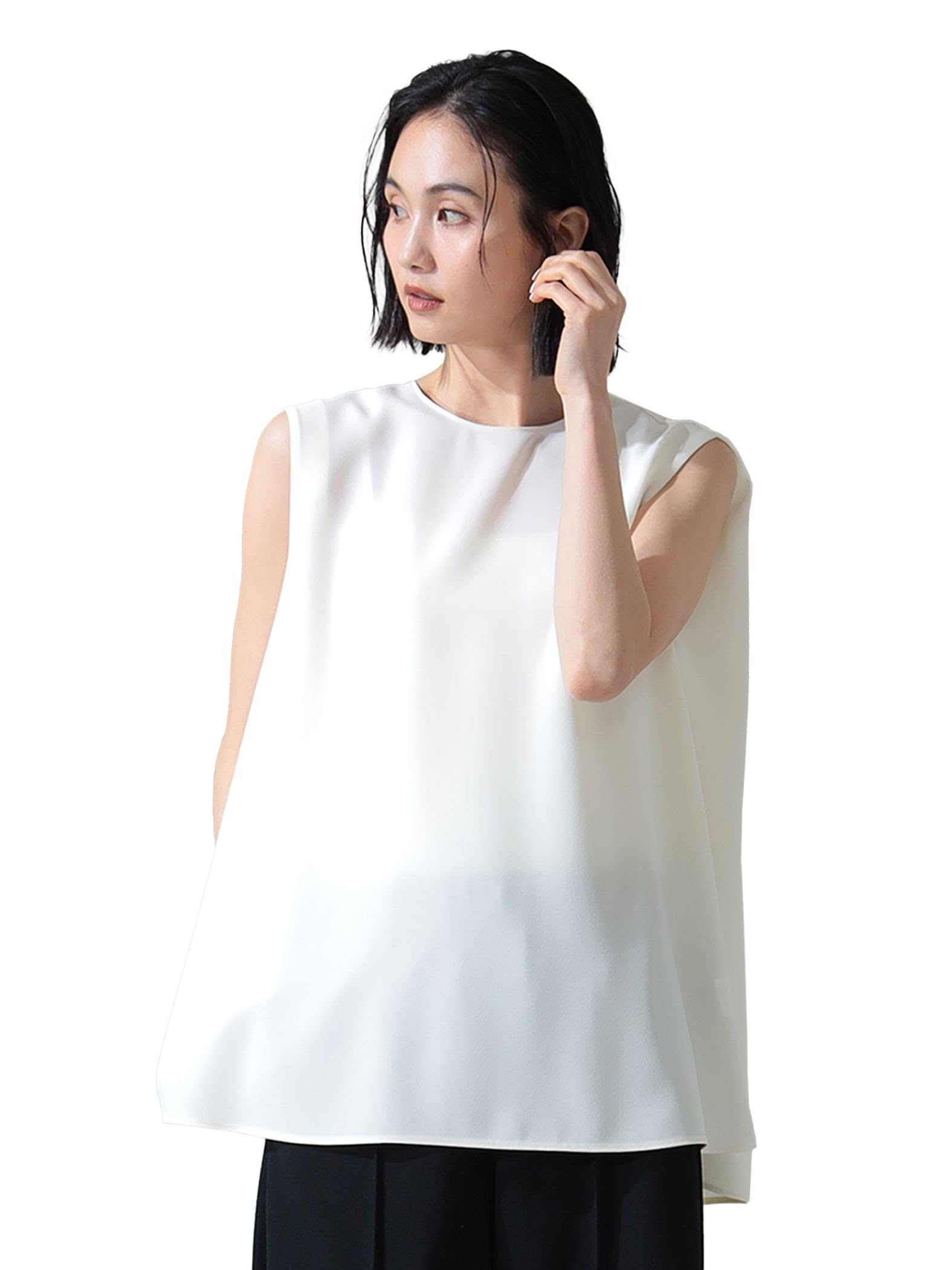 

Beams Flare FREE Demi-Luxe Women s S/S Shirt/Blouse, D_Georgette BL, OFF_WHT,