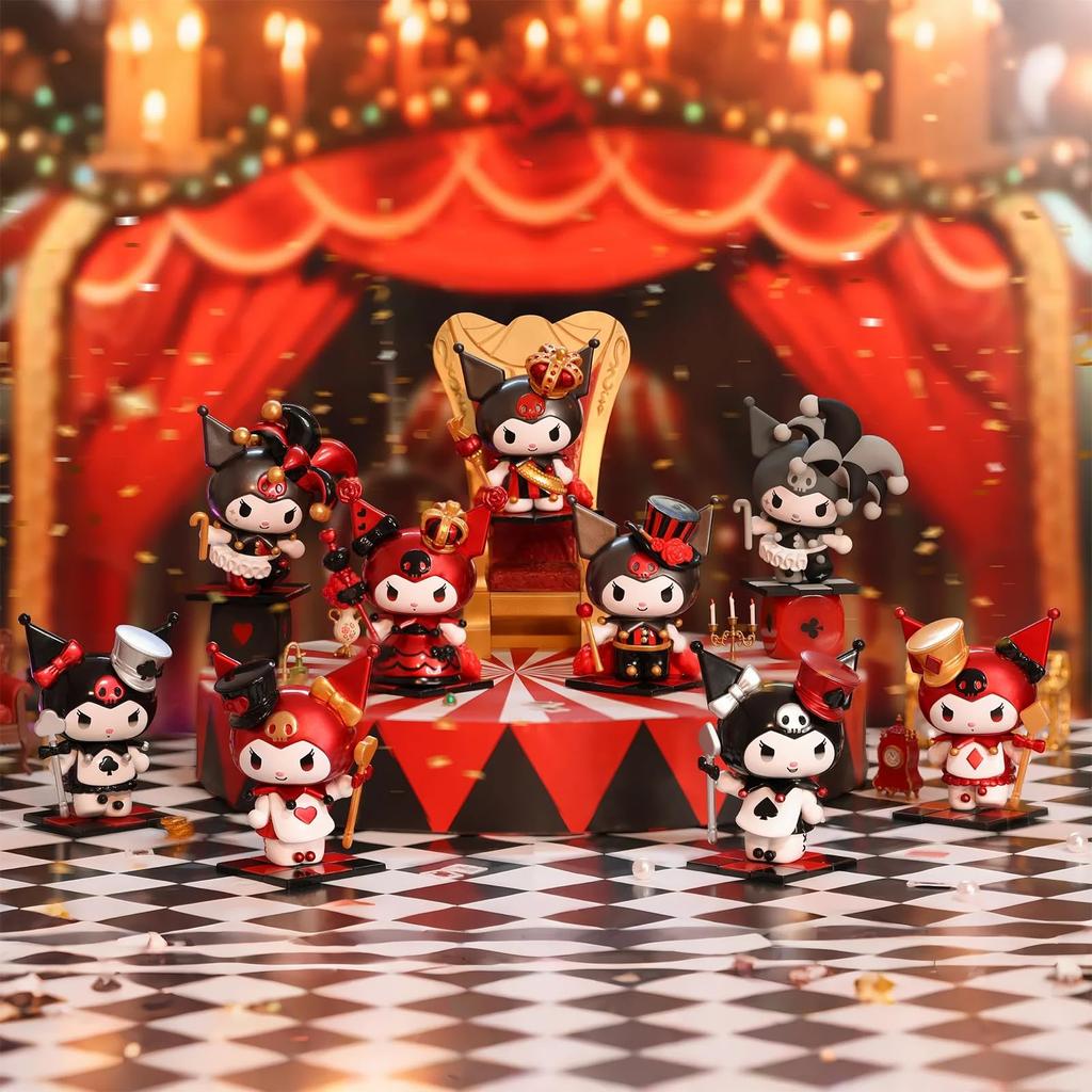 TOP TOY Sanrio Charaktere Poker Serie Gachapon Blind Box Figur Weichvinyl PVC Geschenk Geburtstagsgeschenk Kuromi Charakter Sammlerstück "Kuromi Kingdom" [1