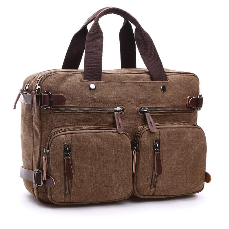 Hot Canvas Leather Travel Handbag Luggage Duffel Travel Tote Multifunction Shoulder Strap Bag