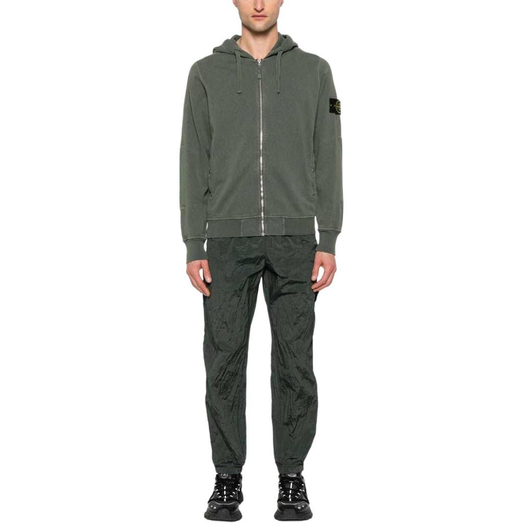 STONE ISLAND Garment Dyed Hoodie Musk Men Tops Green 801563160-V0159