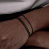 Hiphop 2pcs Stacked Chan Bracelets for Men Boys,Stainless Steel Cuban Chain Wristband,18/21/23CM