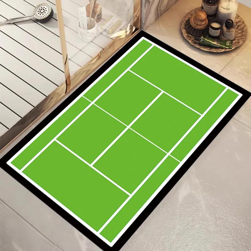 Tennis court patterned diatom mud door mat welcome carpet multi-color non-slip carpet living room and bedroom entrance floor mat