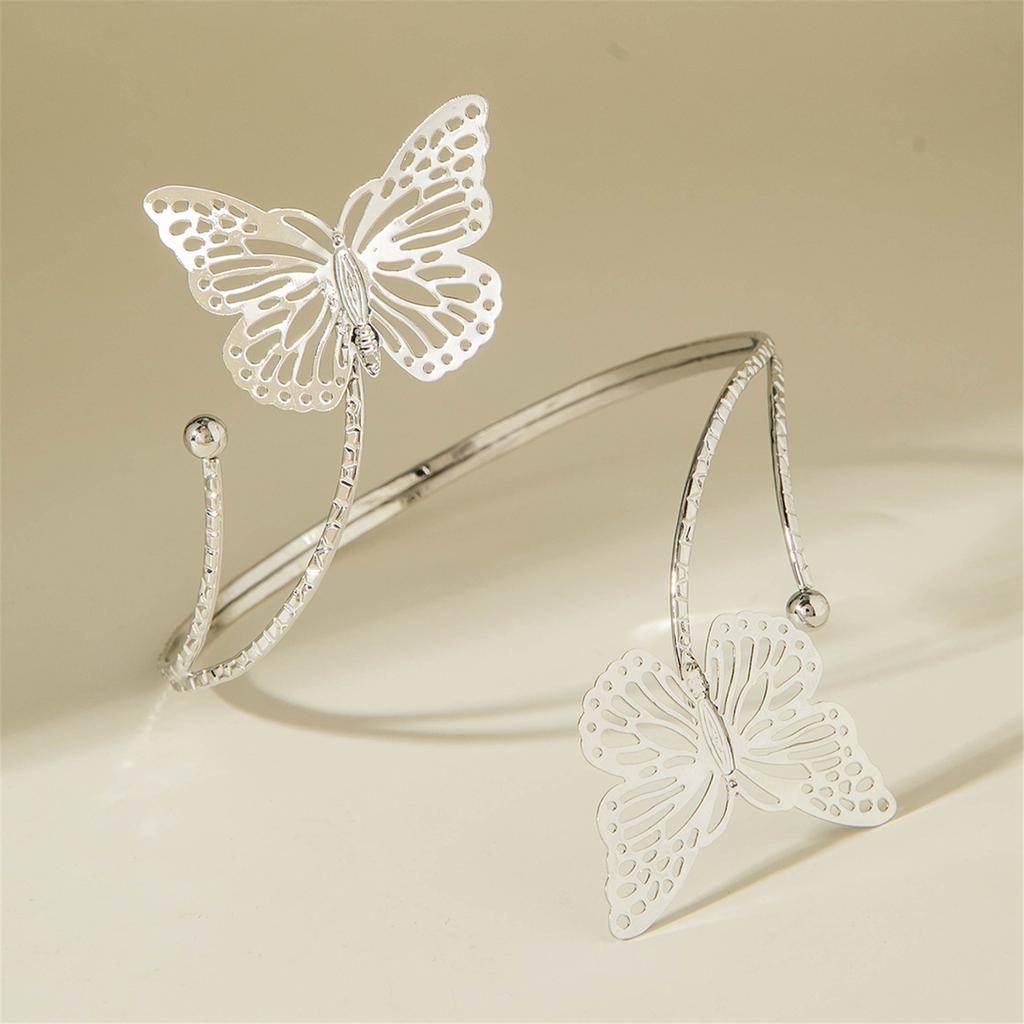 Punk Style Geometric Starfish Adjustable Opening Cuff Bracelet For Women Fashion Metal Arm Jewelry