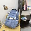 Blocked Color Fashionable Letter Decoration Large Capacity Student Backpack