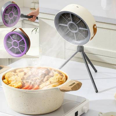 Desktop Range Hood Multi Filtration Kitchen Fan Portable Smoke Extractor with 3 Speeds for Outside Camping and Household