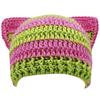 Fashion Beanie Hat for Women Girls Cat Ear Knit Hat Lovely Anime Skull Hat Y2K Moom Crochet Bonnet Hat Punk Headdress