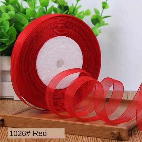12 mm(45 Meter/Rolle) Organzaband Geschenkband Weihnachtsfeier Haus DIY Geschenkverpackung Hochzeitsdekoration Bänder DIY Chiffonbänder