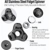 Metal Fidget Spinner for Adults, Stainless Steel Heavy Spinning Toys, Small Mini Fox Hand Gyro, Bearing Premium Long High Spin Fidget Block, Silver