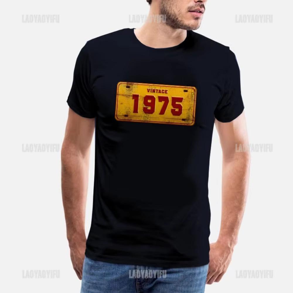 Vintage 1975 Limited Edition Men T Shirts Retro Classic Art Print Tees Short Sleeve O Neck Harajuku Streetwear Birthday Gifts