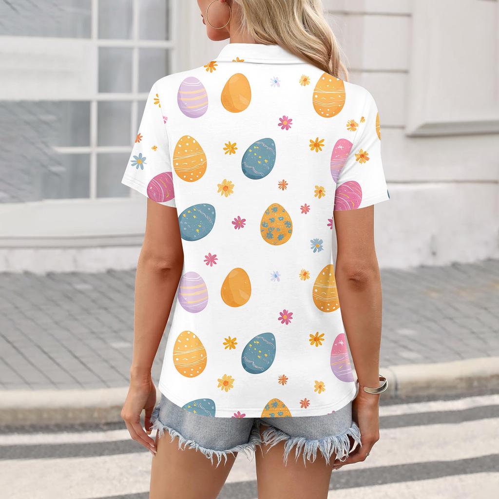 Mode Femme Décontracté Revers Manches Courtes Couleur Chemise Femme Hauts