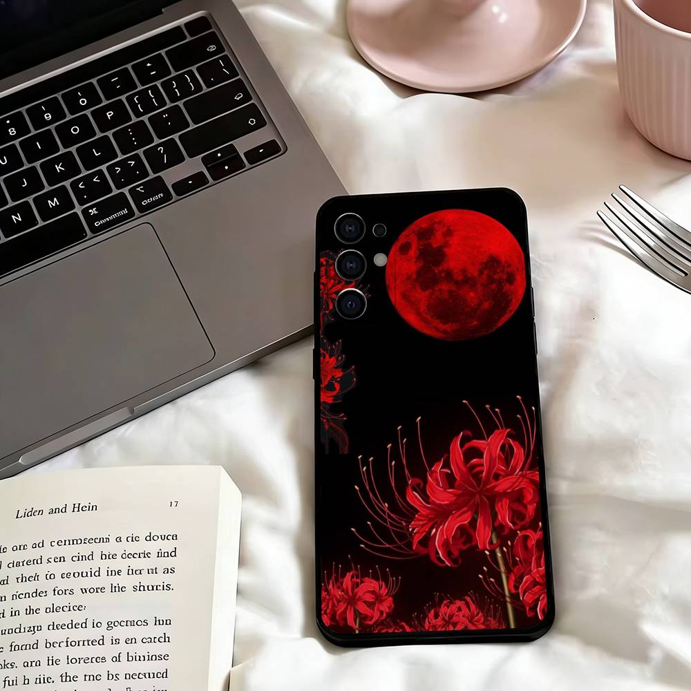 Ghoul R-Red Spider Lily Tokyo-o Phone Case For Samsung S25,S24,S21,S22,S23,S30,Ultra,S20,Plus,Fe,Lite,Note,10,Black Cover