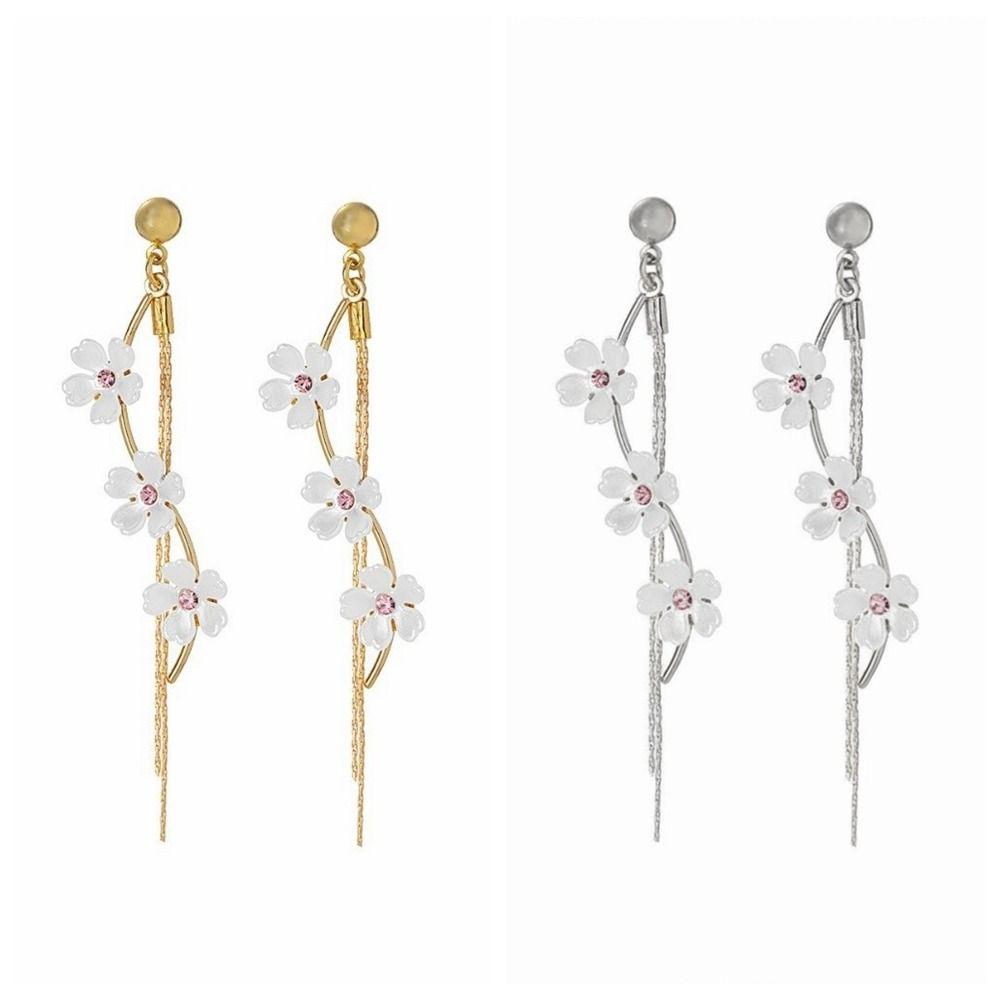 Versatile Pendant Earrings Tassel Flower Earrings Elegant Fringe Hoop Earrings  Stylish Occasions