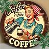 Vintage Polka Dot Woman Metal Sign, Kitchen Wall Art Decor