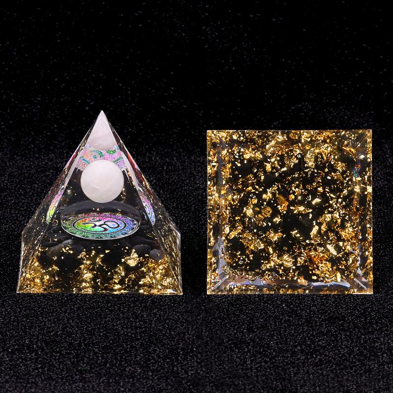 Crystal Agate 5cm Pyramid Crushed Stones Epoxy Resin Grinding and Watering Jinhua Home Office Desktop Decorations Crafts