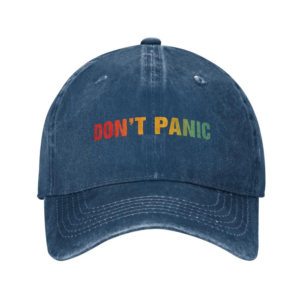 Don't Panic Baseball Caps Casual Distressed Denim Funny Political Quote Snapback Cap for Men Women Adjustable Caps Hat