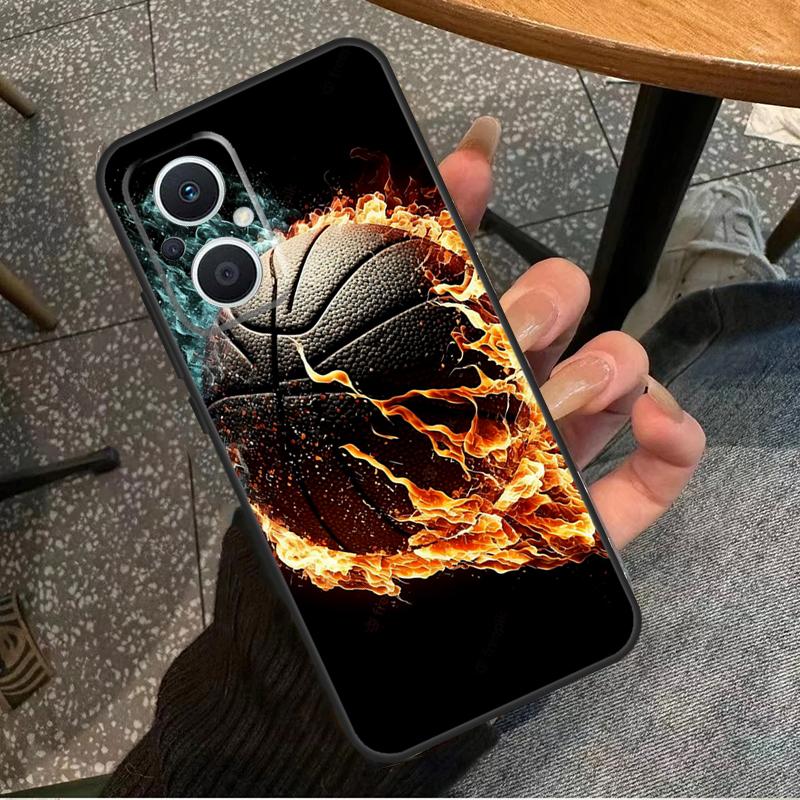 Basketball On Fire For OPPO Reno 10 11 12 13 14 Pro 7 8 Lite 8T 11F 12F 13F 14F OPPO Find X8 X9 X5 X6 Pro Case