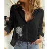 Spring and Autumn Ya Ma Xun, Women's Casual Loose Long Sleeve Linen Shirt Large Size Women's Clothing