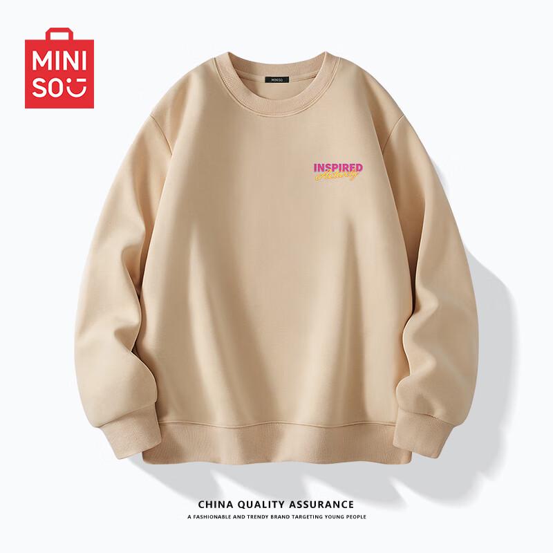 MINISO Men's Heavyweight Round Neck Pullover Sweatshirt