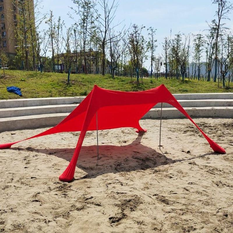 Einfach aufzubauendes Camping-Angel-Strandzelt mit Stange, Strand-Sonnenschutz