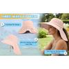 Ruqizhi Sun Hats for Women with Neck Flap Ponytail Hole Women Sun Hats Rollable UV Protection Fishing Hats Wide Brim UPF 50+