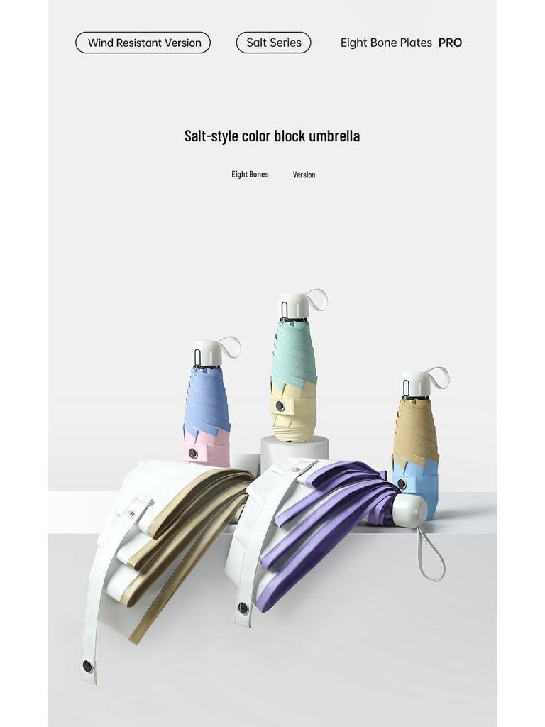 Ultralight Five-Fold Pocket Umbrella: Mini Black Glue Sunshade for Rain or Shine