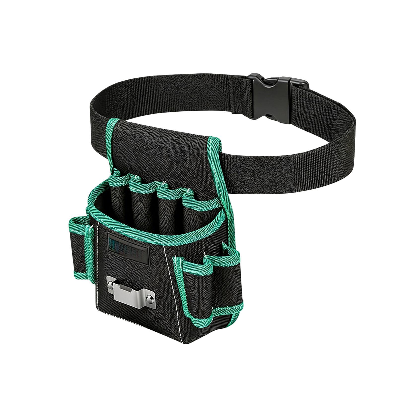 

Tool Waist Bag, 600D Oxford Cloth Tool Pouch, Pockets, 4-inch Waist Belt, Suitable For Carpenters, Woodworkers, Construction Workers, Plumbers One Size чёрный