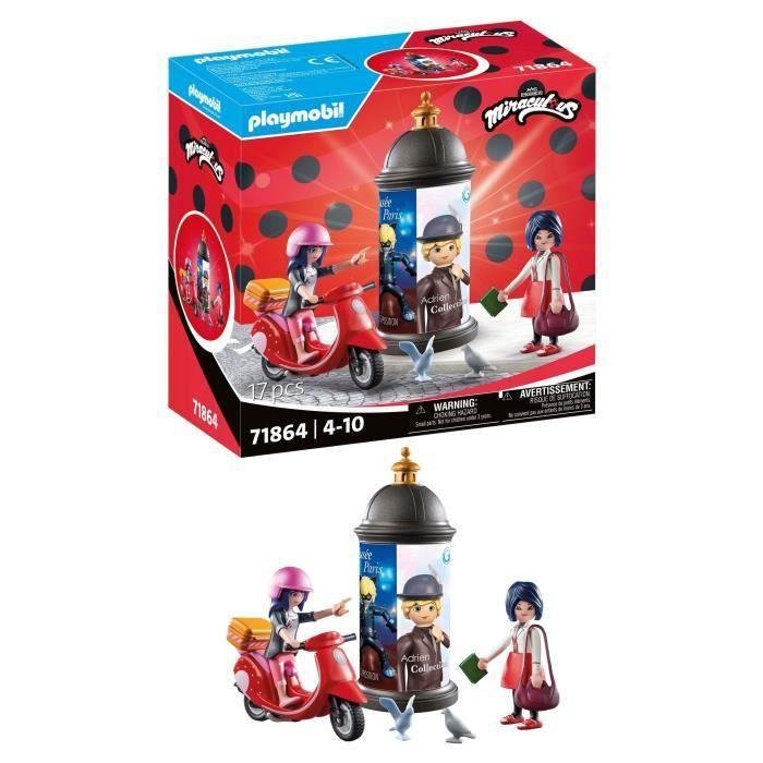 Playmobil 71864 marinette à scooter &amp; kagami, miraculous, 17 pièces, dès 5 ans