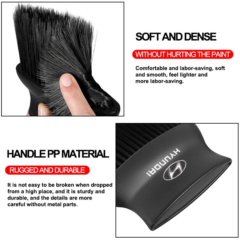 1Pcs Car Interior Cleaning Soft Brush Dashboard Air Conditioner Outlet Detail Brush For Hyundai I30 Accent Creta Kona IX35 I40 Getz Sonata Elantra