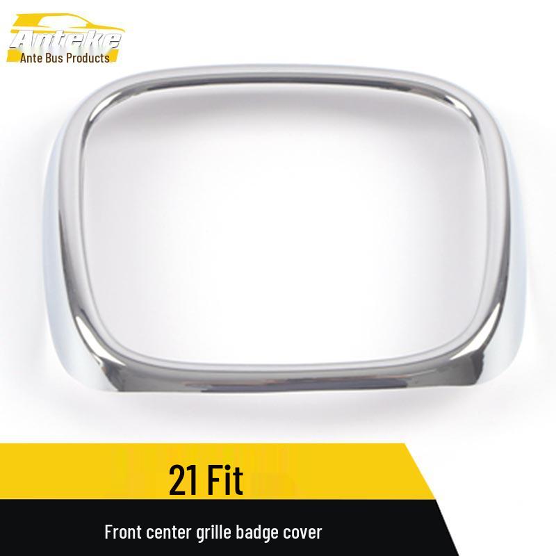 21 Fit Front Grille Badge Cover & Decorative Frame: Electroplated Front Lip & Grille Sequins Sticker