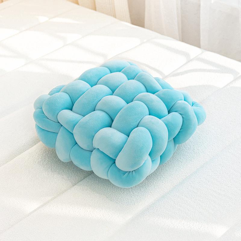 Cream Knit Throw Pillow, Decorative Sofa Cushion for Living Room, Bedroom, or Office