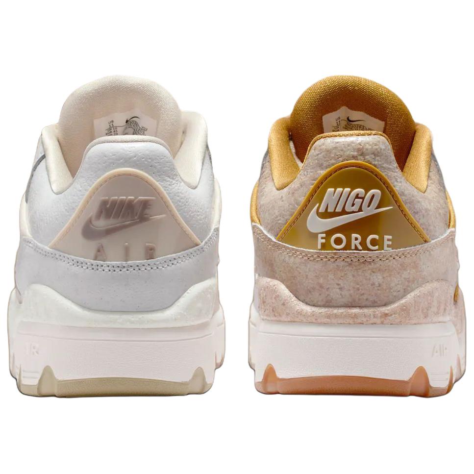 Nigo X Nike Air Force 3 Low SP Kintsugi Pack - Bamboo Unisex Sneakers White Multi-Color Gum-Medium-Brown HQ0261-201