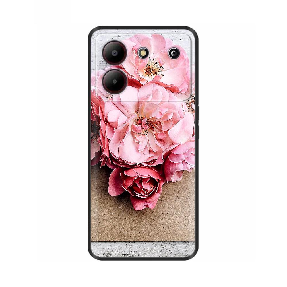Cover For ZTE Blade A54 4G Case Silicone Painted Soft Protective Black Coque For ZTE Blade A34 BladeA54 Cartoon TPU BladeA34 Bag